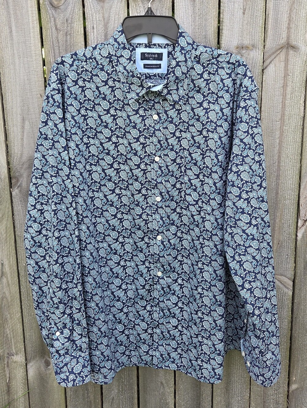 NWT Sedyrak Men's 2XL Paisley Long Sleeve Button Up Dress Shirt Cotton New